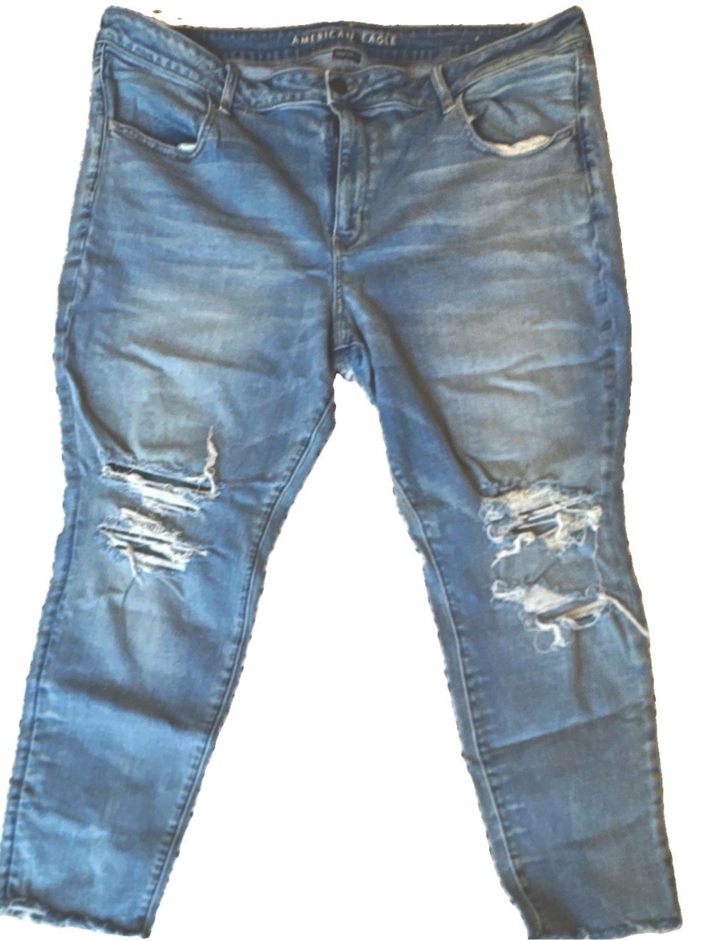American Eagle Outfitters Distressed Dark Blue Skinny Jeans